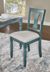 Kalamwadi 2 Teal Blue Beige Side Chairs