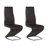 Black V Shaped Pedestal Base 5pc Dining Room Set
