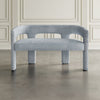 Mhalasvade Blue Upholstered Sculpture Bench