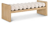 Aurnal Cream Fabric Wood Bench