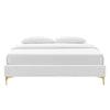 Koor White Velvet Full Bed Frame