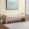 Aurnal Cream Fabric Wood Bench