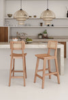 Hirawade 2 Nature Cane Counter Height Stools