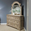 Asalaj Weathered Bisque Dresser and Mirror