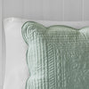 Gotewadi Seafoam Full Queen 3pc Reversible Scalloped Edge Quilt Set