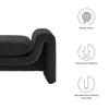 Jarali Black Fabric Cushion Bench