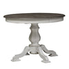 Asalaj White Pedestal 5pc Dining Room Set