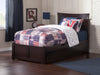 Longhe Espresso Flat Panel Footboard and Urban Trundle Twin Bed