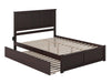 Kolindre Espresso King Platform Bed with Footboard and Twin XL Trundle