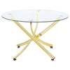 Karnoor Brass Clear Round Dining Table