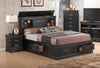 Ghungur Black Queen Bookcase 4pc Bedroom Set With Two Drawer Nightstand