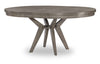 Manavle Ash Brown Round To Oval Pedestal Table