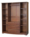 Khupire Mocha Wardrobe With Metal Knobs With 8 Small Shelves