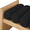 Aurnal Black Boucle Fabric Wood Bench