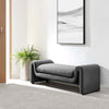 Jarali Gray Velvet Bench