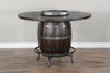 Alas Dark Brown 3pc Round Pub Table Set