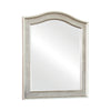 Ameni Metallic Platinum Wood Vanity Desk with Mirror
