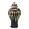 Ingali Black Gold Gilded 16.5 Inch Ginger Jar with Removable Lid