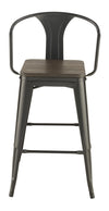 Madale Dark Elm Matte Black 3pc Bar Height Set