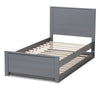 Latagaon Grey Wood Twin Platform Bed with Trundle