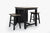Canopy Vintage Black 3pc Counter Height Set