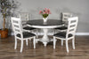 Pandivare Off White Dark Brown 5pc Round Dining Room Set