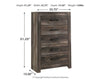 Kurkunde Gray Five Drawer Chest