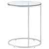 Nitawade Chrome Clear Oval Snack Table