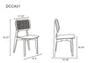 Hirawade 4 Black Nature Cane Square Dining Chairs