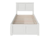 Kolindre White Twin Bed with Flat Panel Foot Board and 2 Urban Drawers