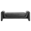 Jarali Gray Velvet Bench