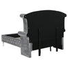 Dhabdhabewadi Grey Velvet 2pc Bedroom Set with Queen Bed