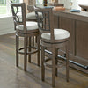 Panori Brown Grid Back Swivel Bar Stool