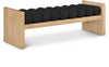 Aurnal Black Fabric Wood Bench