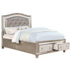 Ameni Metallic Platinum King Drawer Bed