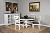 Pandivare Off White Dark Brown 5pc Round Dining Room Set