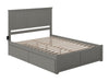 Kolindre Grey Queen Bed with Flat Panel Foot Board and 2 Urban Drawers