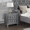 Dhabdhabewadi Grey Velvet 2pc Bedroom Set with Queen Bed