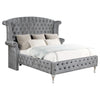 Dhabdhabewadi Grey Velvet 2pc Bedroom Set with King Bed