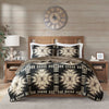 Dhamane Tan Black Full Queen Oversized Print Plush Quilt Set