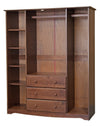 Khupire Mocha Wardrobe With Metal Knobs With 4 Small Shelves