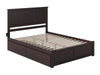 Kolindre Espresso Queen Bed with Flat Panel Foot Board and 2 Urban Drawers