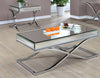 Donvade Chrome 3pc Coffee Table Set