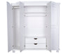 Panutre White 4 Door Wardrobe With Mirrored Door And 2 Drawer