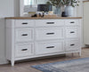 Kaneriwadi White 9 Drawers Dresser