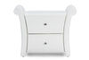 Jambhali White PU Leather 2 Drawers Night Stand Bedside Table