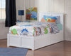 Kolindre White Twin Bed with Flat Panel Foot Board and 2 Urban Drawers