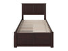 Kolindre Espresso Twin XL Bed with Flat Panel Foot Board and 2 Urban Drawers